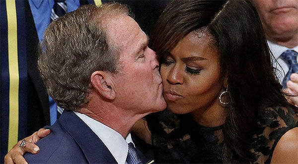 USA: George Bush se confie sur son improbable amitiÃ© pour Michelle ...