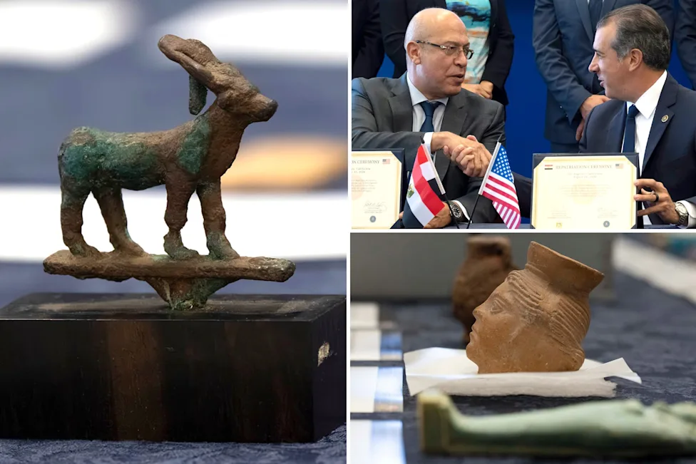 Ancient Egyptian artefacts returned in Los Angeles after an FBI investigation