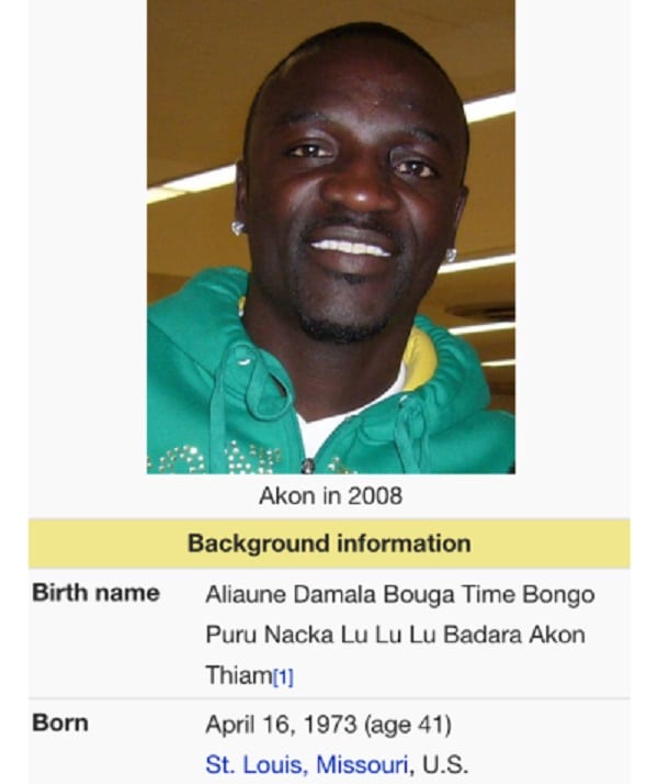 Akon: Connaissez vous son vrai nom? C'est hilarant...Découvrez le!