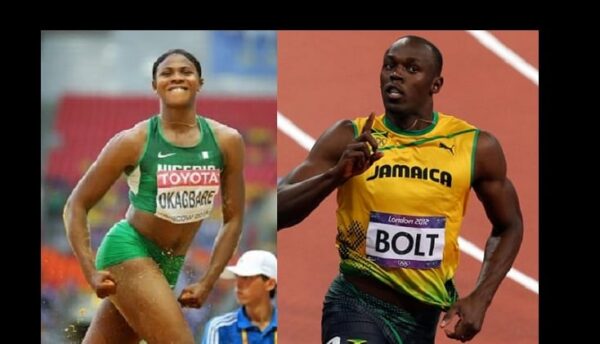 L'athlète nigériane Blessing Okagbare bat Usain Bolt dans ...