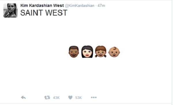 Kim et Kanye révèlent le nom de leur fils et c'est un 'saint'