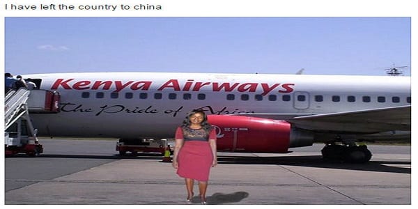 Kenya: Elle obtient un voyage gratuit en chine, après avoir "menti" sur les réseaux sociaux(PHOTOS)