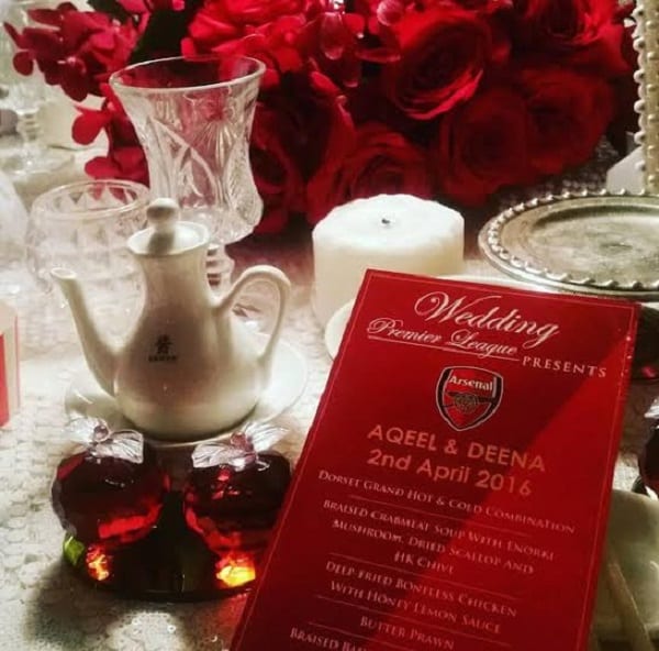 Un fan d'Arsenal transforme son mariage aux couleurs du club: PHOTOS