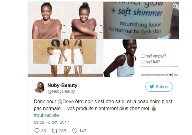 La marque Dove boycottée par les internautes après une publicité jugée raciste