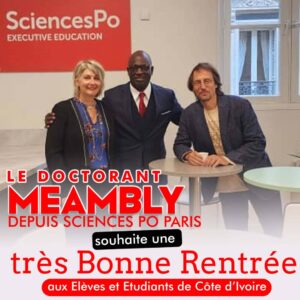 Formation / Trois mois avant sa thèse de Doctorat, Meambly retourne à Sciences Po Paris