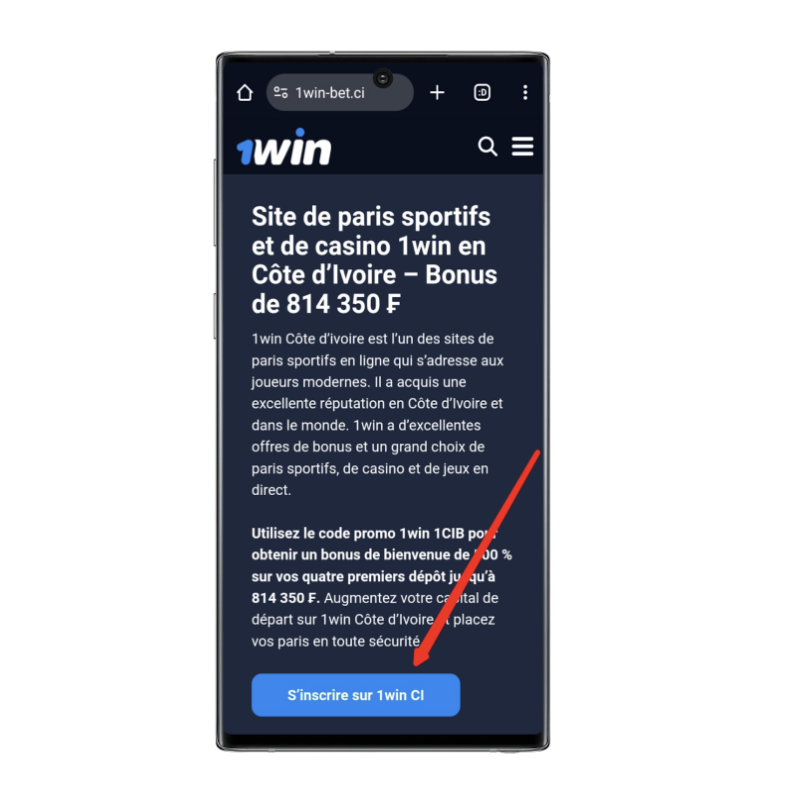 S'inscrire sur 1win Côte d'Ivoire ᐉ tutoriel complet